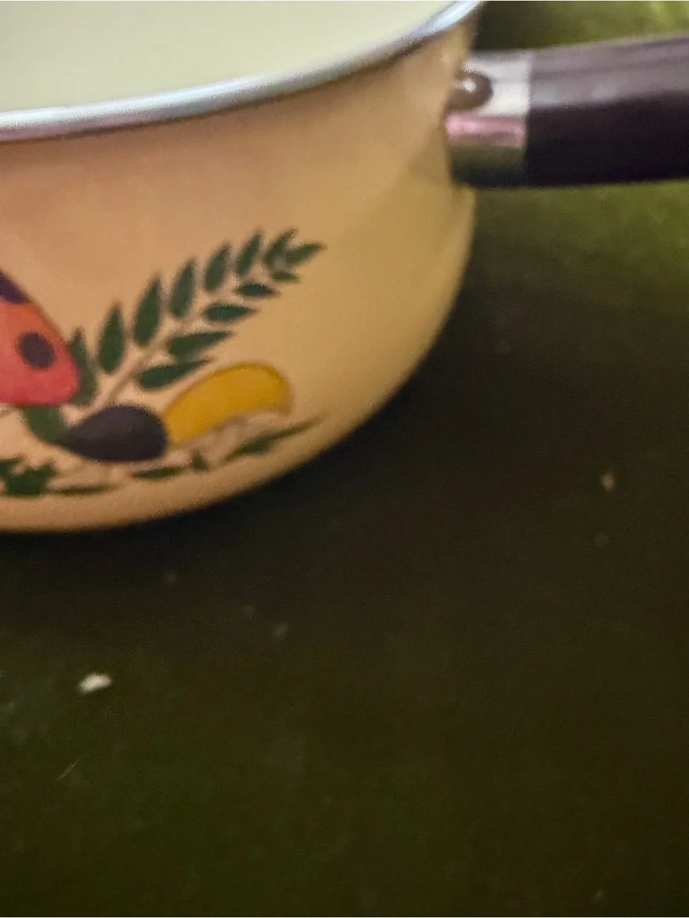 Cream Mushroom-Print Saucepan with Lid and Long Handle - Picture 7 of 8